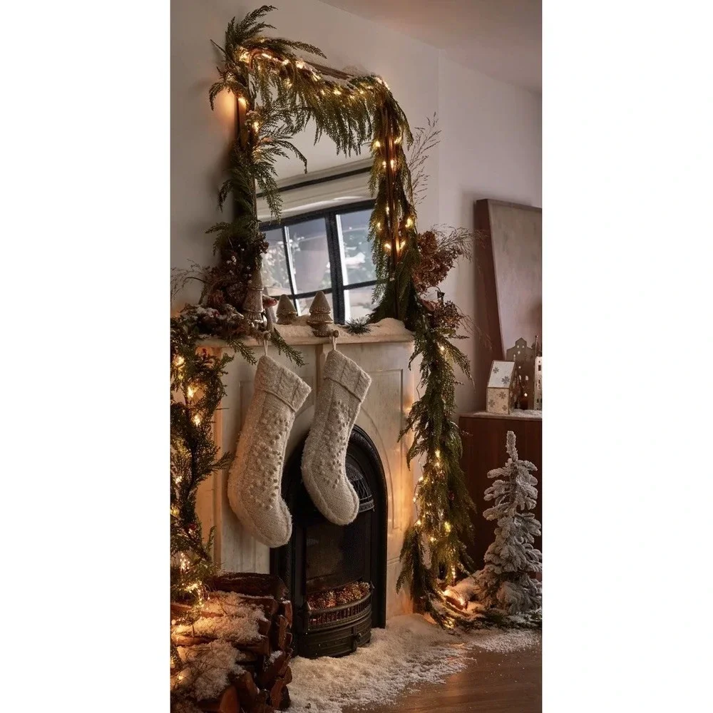 Anthropologie Terrain Faux Cedar Garland, Evergreen 15